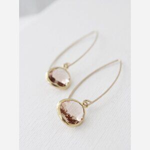 Silver Champagne Long Drop Earrings – Sterling Silver Wire with Champagne Glass